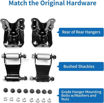 Bethesda Industrial 2x Rear Leaf Spring Rear Hanger Bracket and Shackle Kit for Ford Ranger Mazda