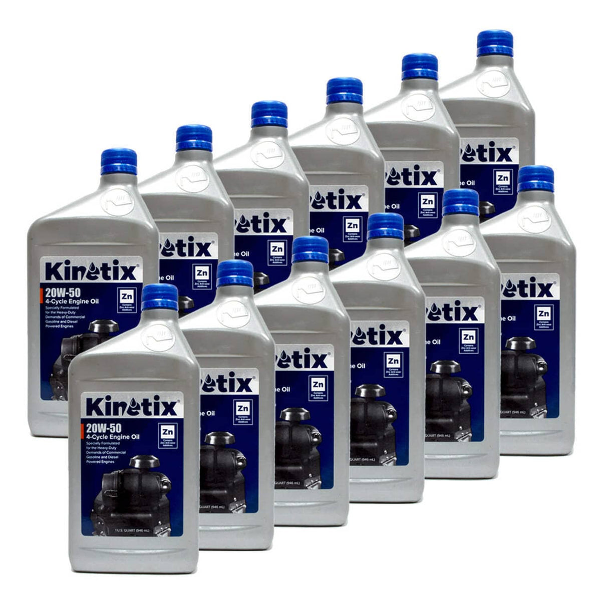Bethesda Industrial 12PK High Quality Kinetix 20W-50 Small Engine Oil 1 Quart Bottle 80007