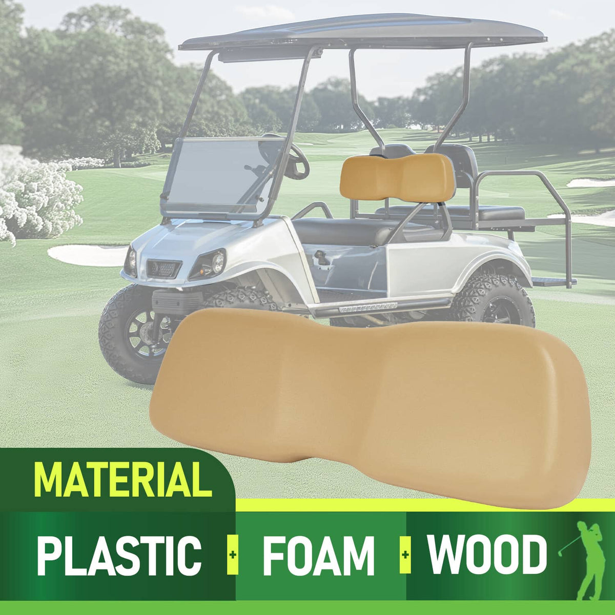 Bethesda Industrial For Club Car DS Golf Cart 2000.5-up Tan Front Seat Back Backrest Cushion