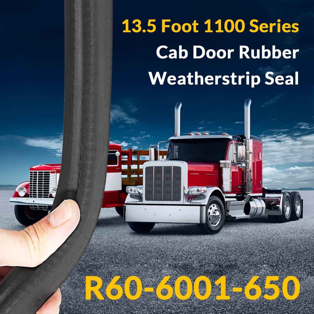Bethesda Industrial 2 Pack R60-6001-650 Door Seal Weatherstrip 13ft for Peterbilt 377 359 370 380