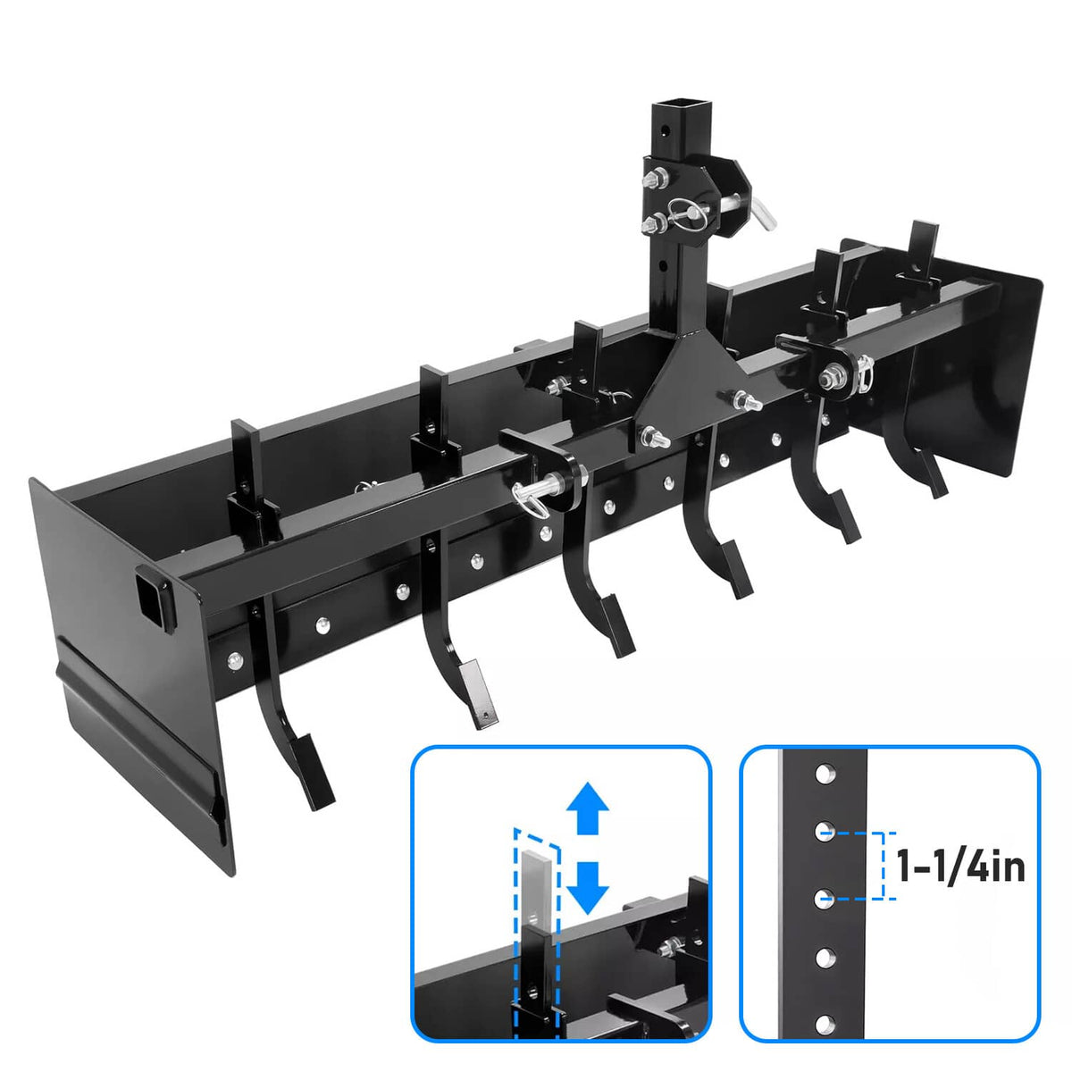 Bethesda Industrial 55" Tow Behind Box Scraper Blade Three-Point Quick Hitch For Cat 0 Cat 1 Tractor