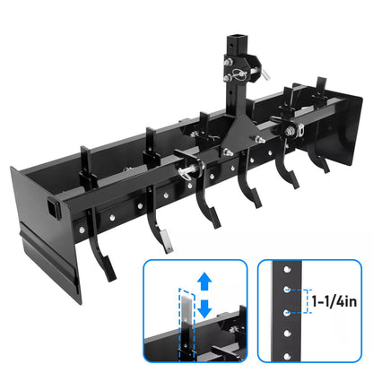 Bethesda Industrial 55" Tow Behind Box Scraper Blade Three-Point Quick Hitch For Cat 0 Cat 1 Tractor