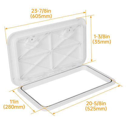 Bethesda Industrial 2X MARINE BOAT Deck Access HATCH & LID 24" X 14" RV Storage ( White, ABS )