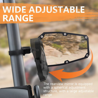 Bethesda Industrial UTV Rear View Side Mirrors 1.5"-2.0" for Polaris RZR 900 1000 Can-Am X3 Kawasaki