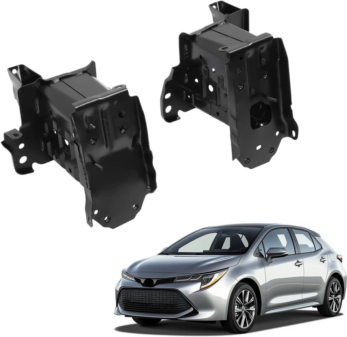 Bethesda Industrial For Toyota Corolla 2019-2023 Front Bumper Reinforcement Impact Bar Bracket Set