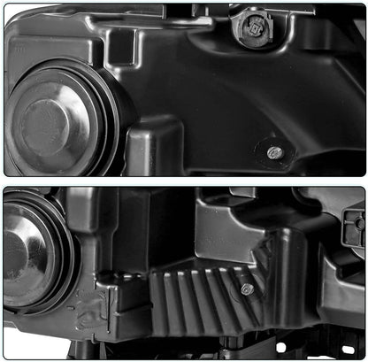 Bethesda Industrial Headlights For 2018-2020 Ford F150 Halogen Headlamps Black Clear  Right+Left