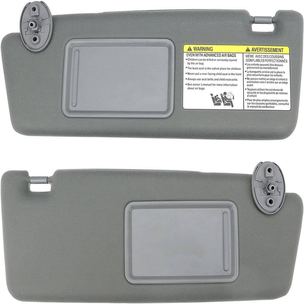 Bethesda Industrial Pair Sun Visor LH Driver & RH Passenger Side For 2005-2015 Toyota Tacoma Gray