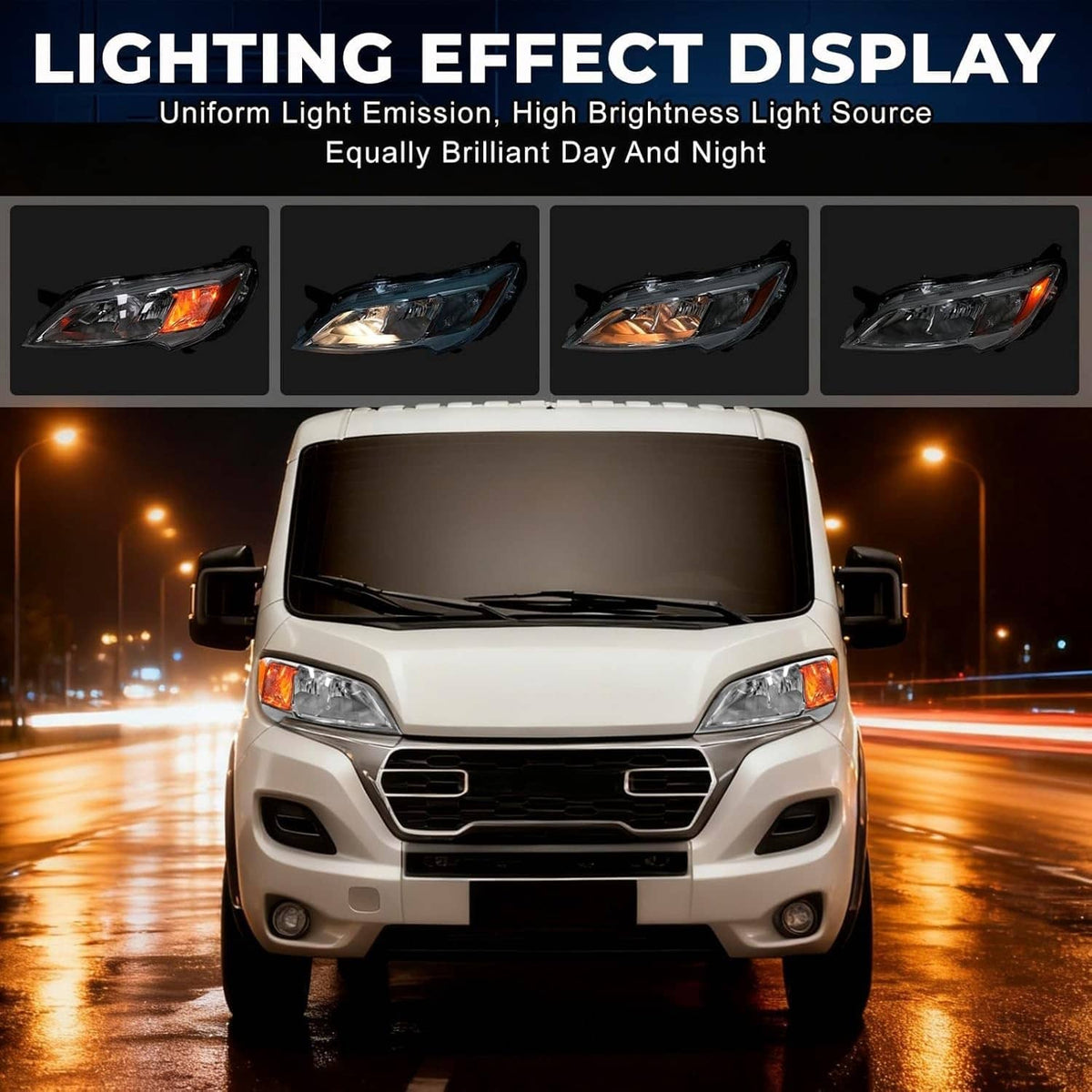 Bethesda Industrial Left Driver Side Halogen Headlight For 2023-2026 Dodge Ram Promaster 1500 2500