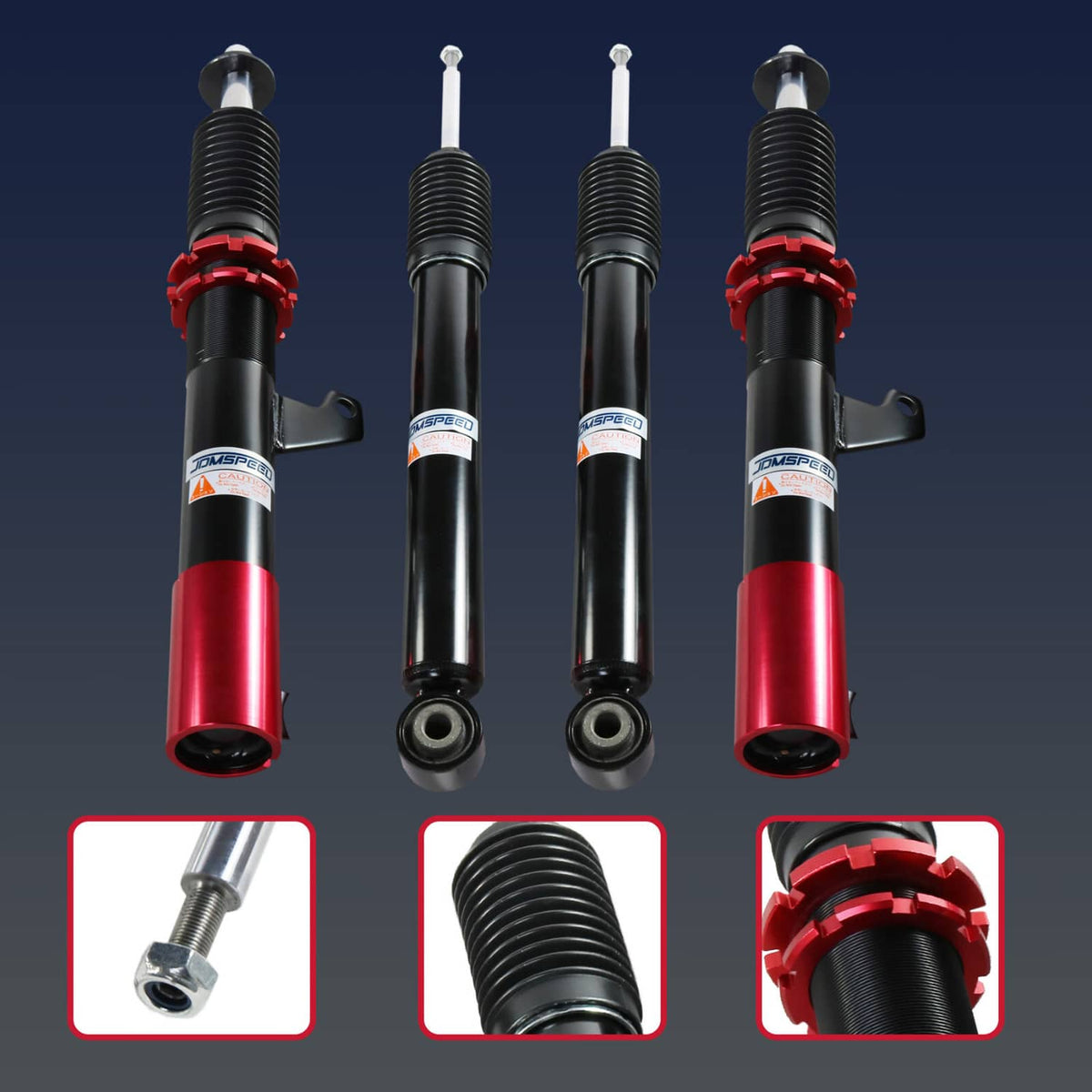 Bethesda Industrial Coilover Struts FOR VW MK5 MK6 GOLF/JETTA 06-14 Suspension Spring KIT Adj Height