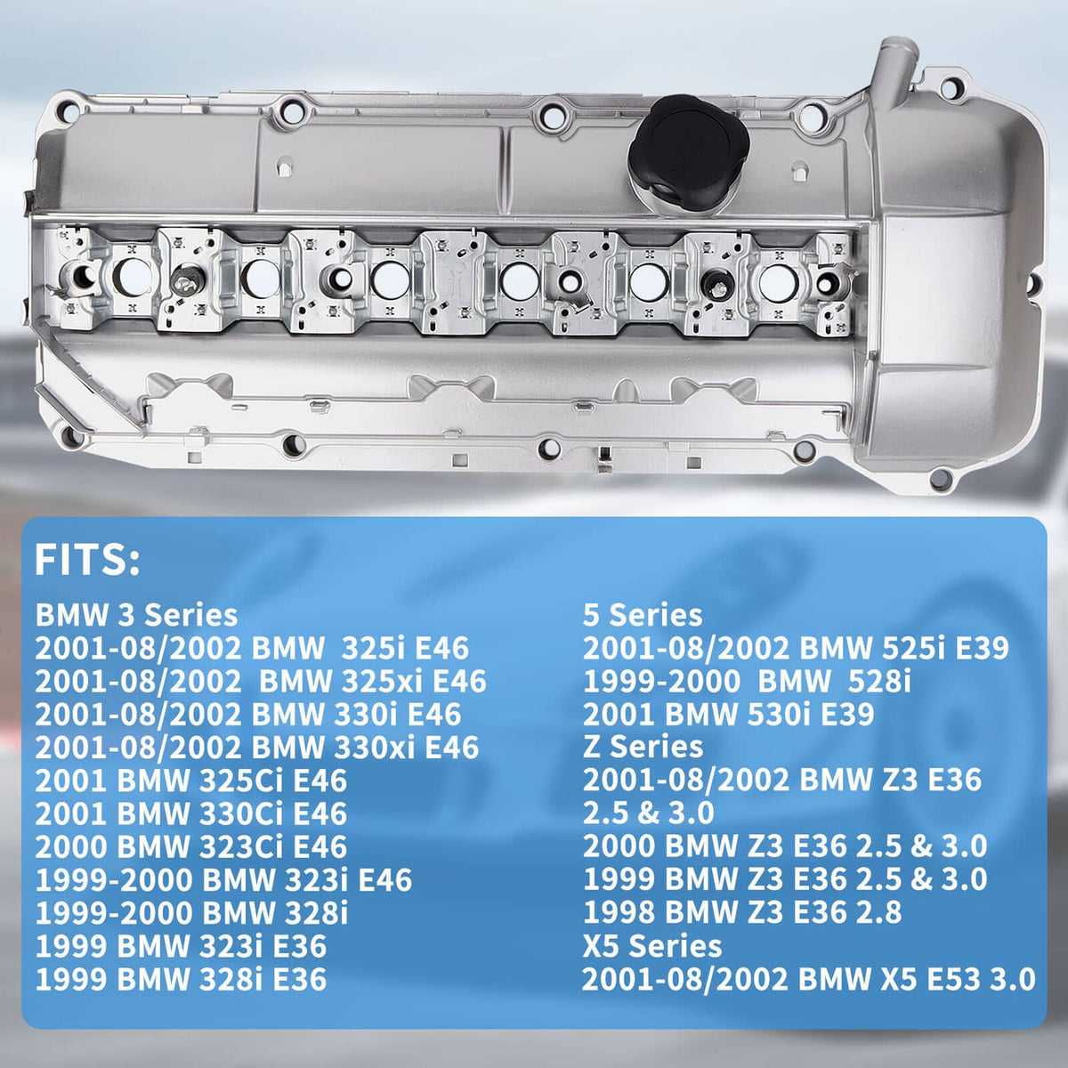 Bethesda Industrial Aluminum Valve Cover for 1996-00 BMW E36 E39 323is 328is 528i M3 Z3 11121703341