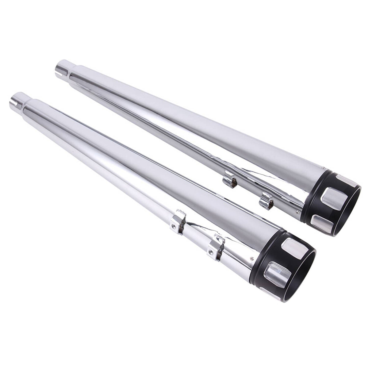 Bethesda Industrial Left Right Megaphone Exhaust Pipes for Harley Touring 1995-2016 Road King Glide