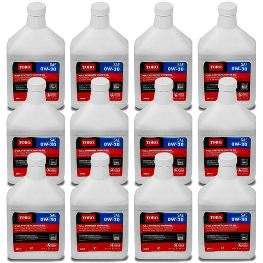 Bethesda Industrial 12PK Genuine Toro SAE 0W30 4 Cycle Winter Full Synthetic Engine Oil 20oz 38913