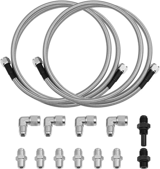Bethesda Industrial 6AN 70" Flexible SS Braided Transmission Cooler Lines Kit For GM 4L60E 4L80E