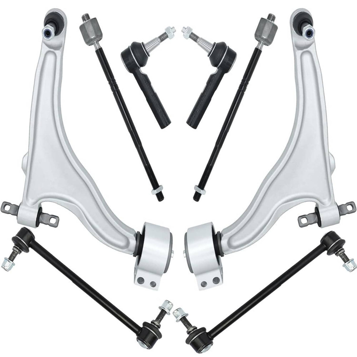 Bethesda Industrial 8Pcs Control Arm Ball Joint Tie Rod Sway Bar Link L&R for 2010-2016 Cadillac SRX
