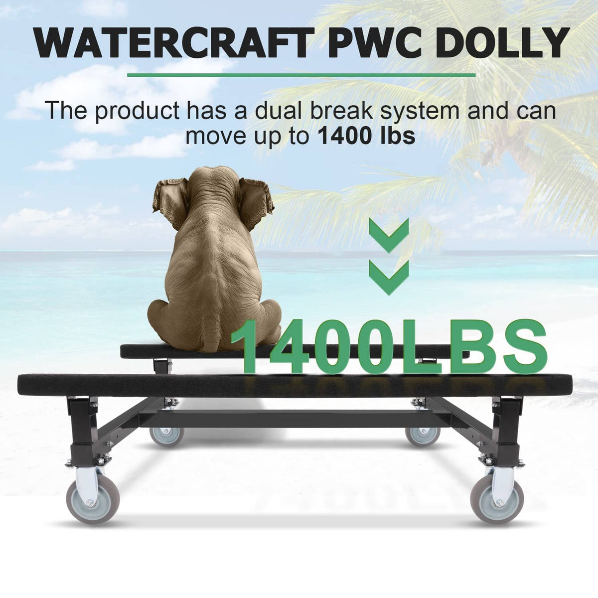 Bethesda Industrial Watercraft Dolly max 1400lbs For Kawasaki Sea-Doo Jet Ski Stand Storage Cart PWC