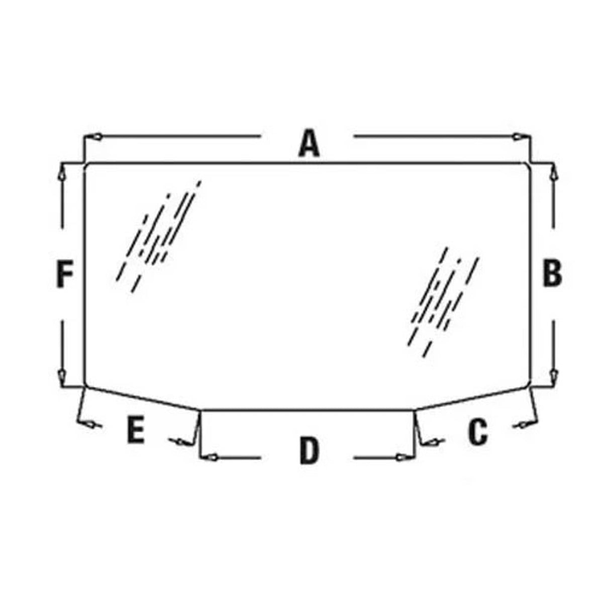 Bethesda Industrial Cab Glass - Rear Window Tinted fits John Deere 8100 8200 8300 8400 R130522