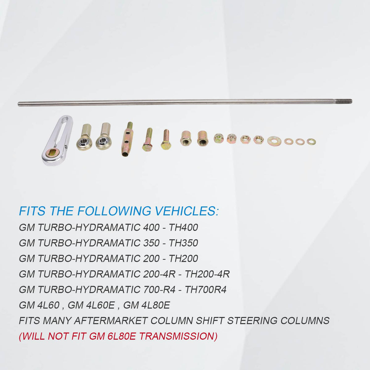 Bethesda Industrial Universal Adjustable Column Shift Linkage Kit 400 350 700R4 GM Transmissions