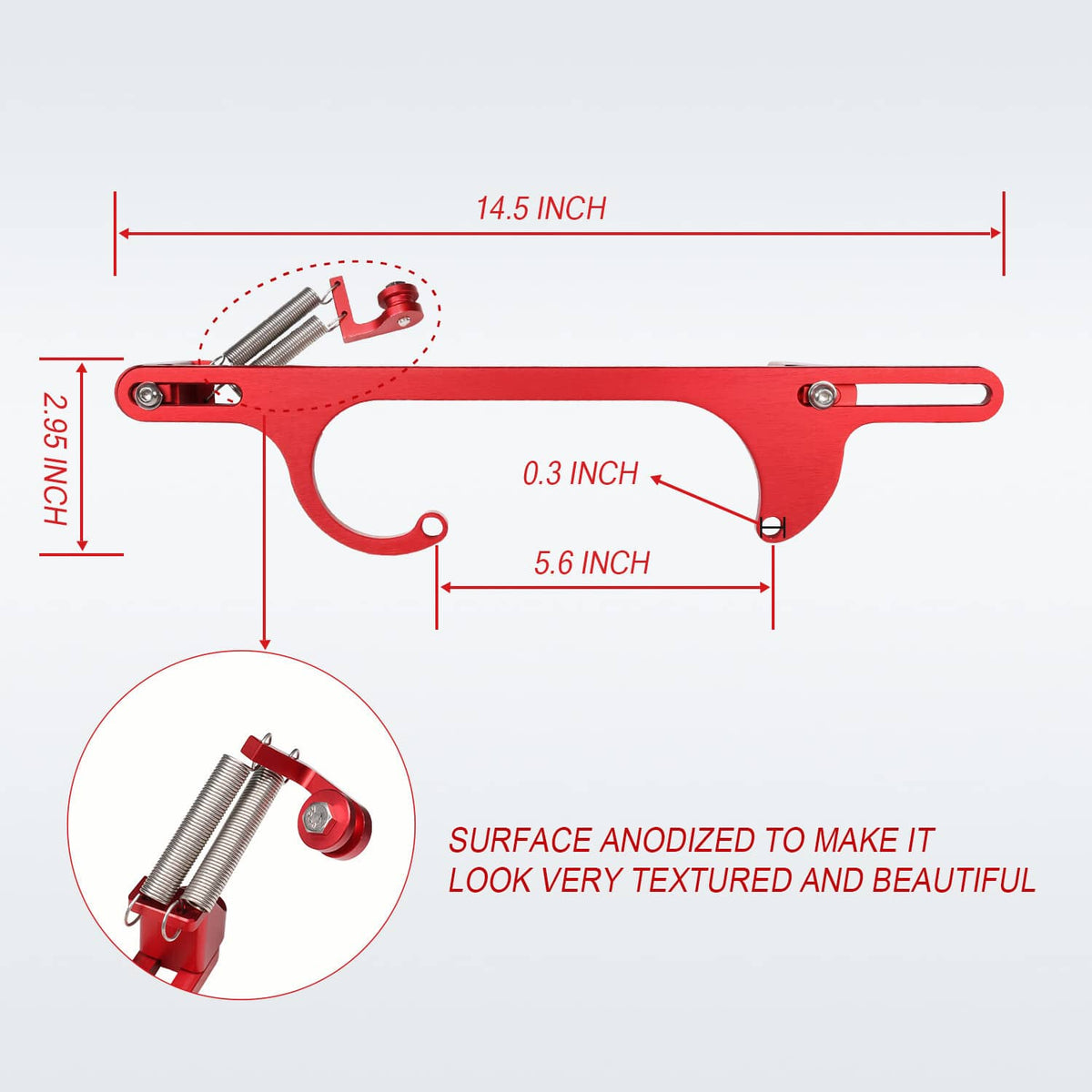 Bethesda Industrial Red Aluminum Throttle Cable Carb Bracket For 4150 4160 Carburetor 350 SBC