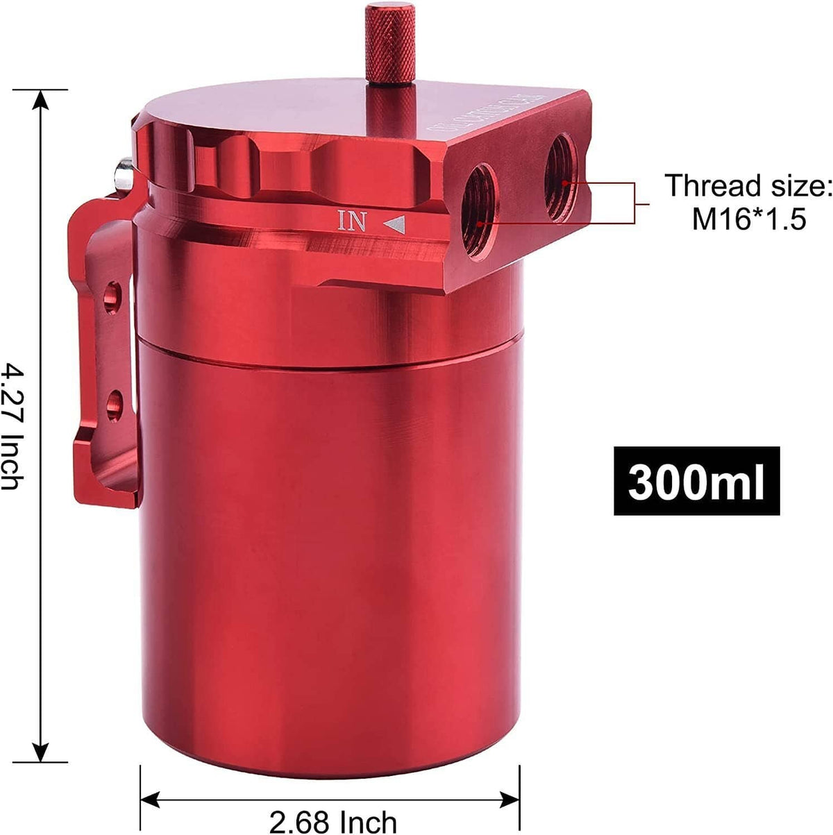 Bethesda Industrial Aluminum Oil Catch Can Kit Reservoir Baffled Tank with Breather Filter Universal