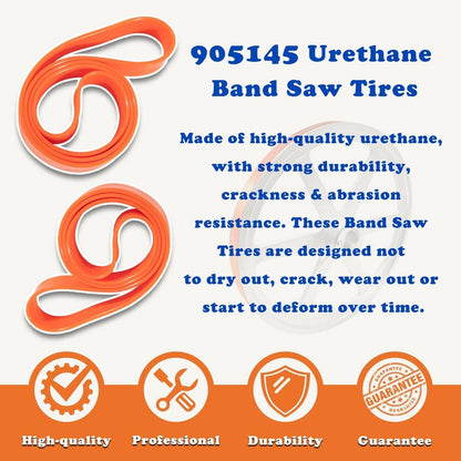 Bethesda Industrial 2-Pack Urethane Band Saw Tires, Replace for 14" Delta 905145 Craftsman 3AD92501