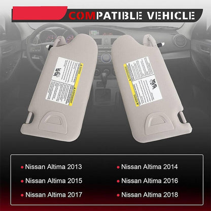 Bethesda Industrial Sun Visors Right & Left w/ Lighted Fit For Nissan Altima 2.5L 3.5L 2013-2018