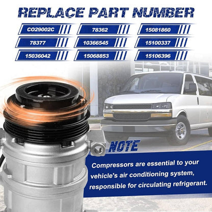 Bethesda Industrial A/C Compressor w/ Clutch For Chevrolet GMC Silverado Sierra Express Cadillac