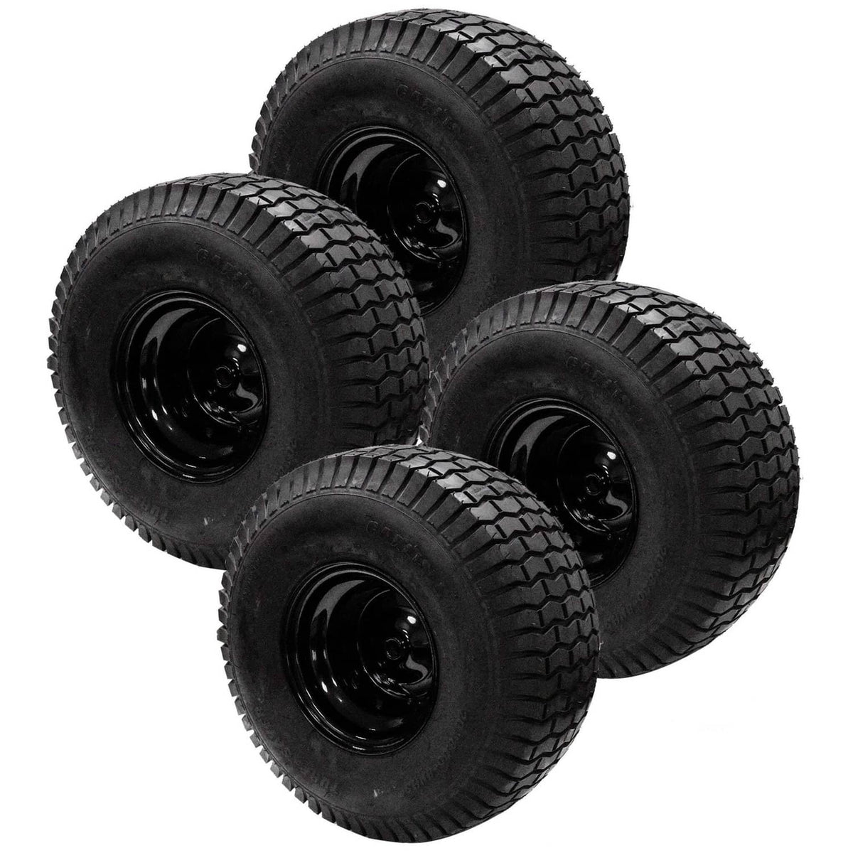 Bethesda Industrial (4) RUSSO 449261 Tire & Rim Assembly 20 X 8.00-8 Black Rim Turf Saver
