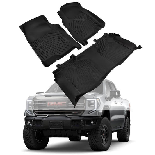 Bethesda Industrial For 2019-2025 Chevrolet Silverado/GMC Sierra 1500 Crew Cab Custom TPE Floor Mats