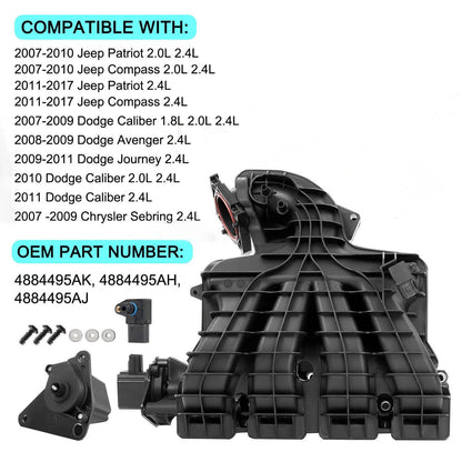 Bethesda Industrial Intake Manifold w/Runner Control Valve Sensor For 2007-2017 Jeep Patriot Dodge
