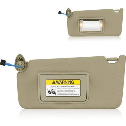 Bethesda Industrial Left Driver Side Sun Visor w/ Light & Mirror For 2008-2017 Honda Accord Beige