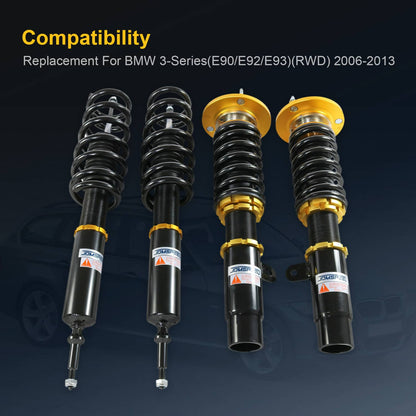 Bethesda Industrial Coilovers Suspension Kit For 2006-2013 BMW 3-Series E90 E91 E92 Adj Height