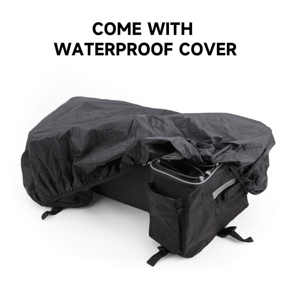 Bethesda Industrial Removable Large ATV Rear Seat Bag Storage Bags Frame Rack Bag w/Cushion Black