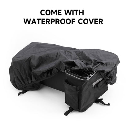 Bethesda Industrial Removable Large ATV Rear Seat Bag Storage Bags Frame Rack Bag w/Cushion Black