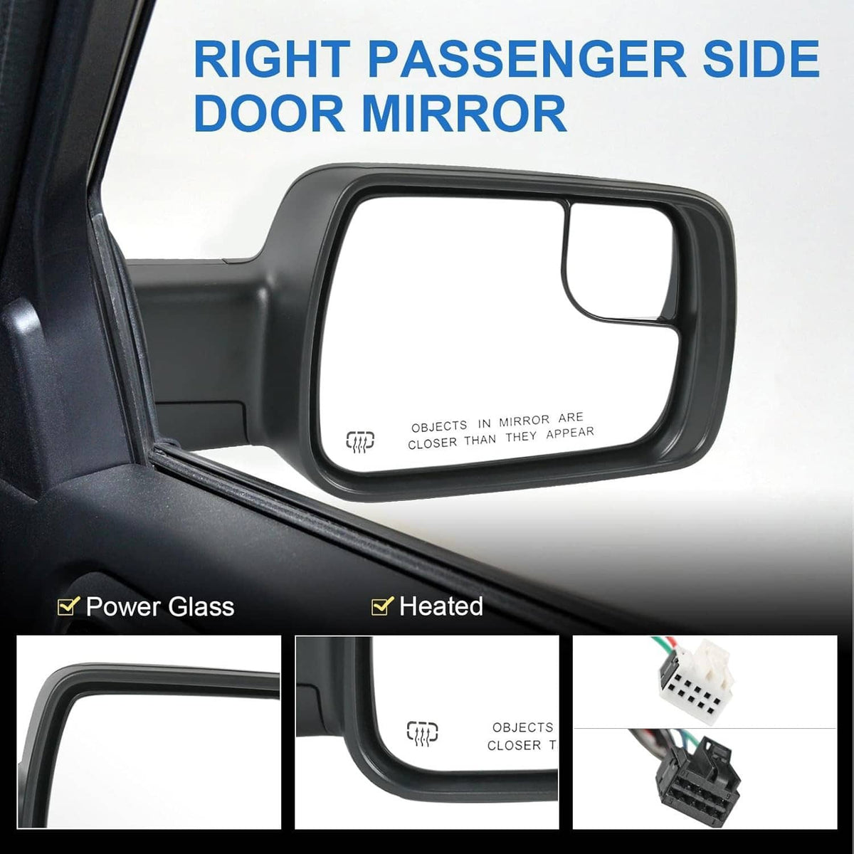 Bethesda Industrial New Heated Mirror w/Power Fold Signal Light Right For 19-24 Ram 1500 68276500AH