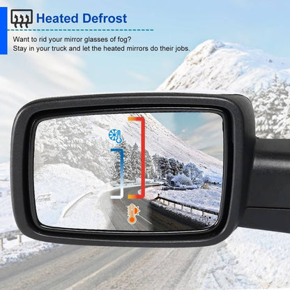 Bethesda Industrial Left Side Mirror For 2013-2019 Ram 1500 Chrome Power Fold+ Heated+Temper Sensor