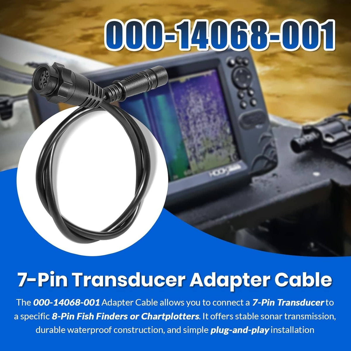 Bethesda Industrial 000-14068-001 7-Pin Transducer Adapter Cable for Lowrance Hook²/Reveal & Cruise