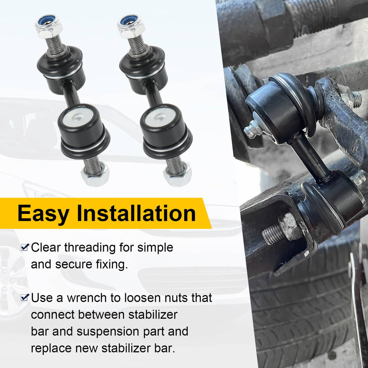 Bethesda Industrial 2pcs Front Sway Bar End Links Set Fit For 2002-2016 Subaru Impreza Sedan