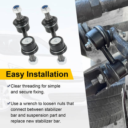 Bethesda Industrial 2pcs Front Sway Bar End Links Set Fit For 2002-2016 Subaru Impreza Sedan