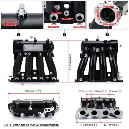 Bethesda Industrial D-Series Intake Manifold +70mm Throttle Body For Honda Civic CRX DEL SOL D15 D16