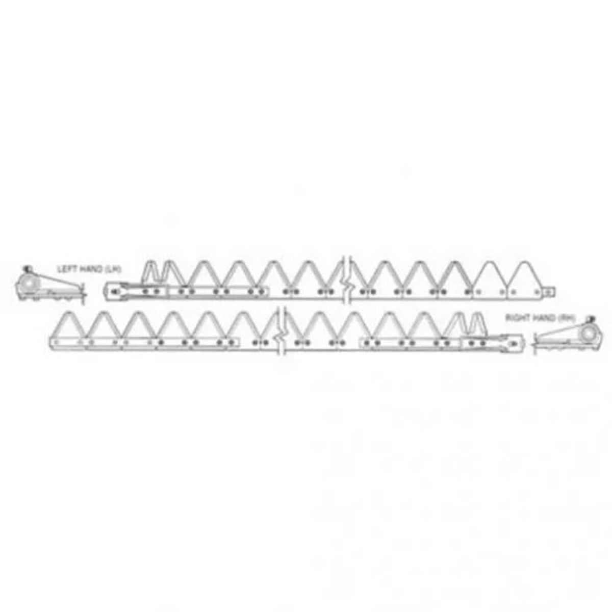 Bethesda Industrial Sickle Assembly - Headless 8" Right Hand Plated Top Serrated Bolted