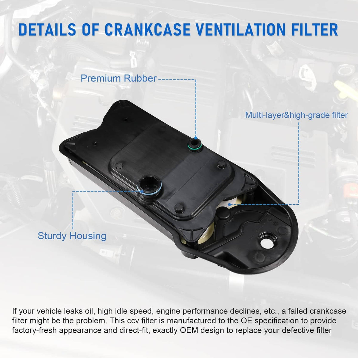 Bethesda Industrial Crankcase CCV Filter For 2007-2024 Ram 6.7L 2500-5500 Cummins CV52001