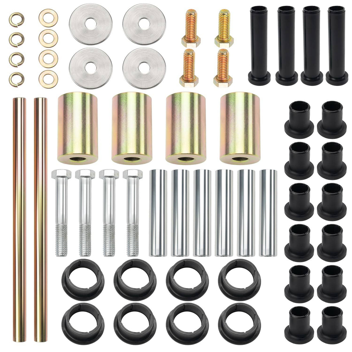 Bethesda Industrial Rear Left & Right A-Arm Bushing Shafts Blots Kit for 03-10 Polaris Sportsman 500
