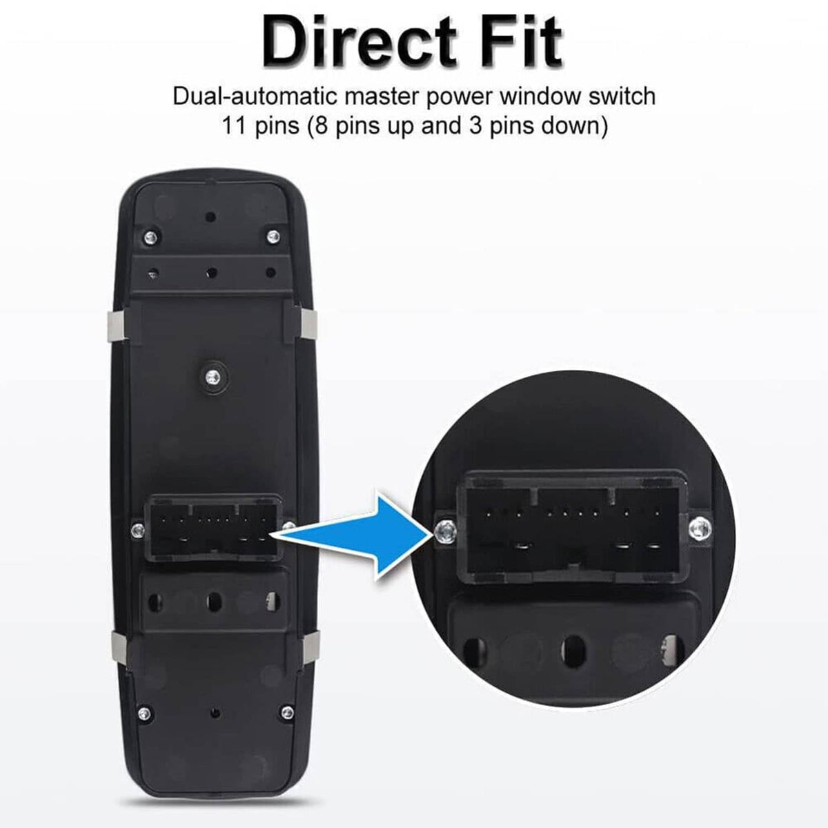 Bethesda Industrial New Front Driver Side Window Switch For 2016-2018 Ram 1500 2500 56046823AE Black
