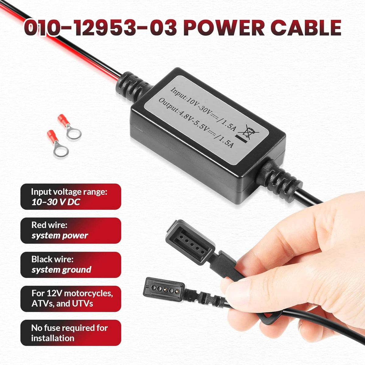Bethesda Industrial 010-12953-03 Motorcycle Power Cable for Garmin Tread and zūmo XT Navigators 5.5"