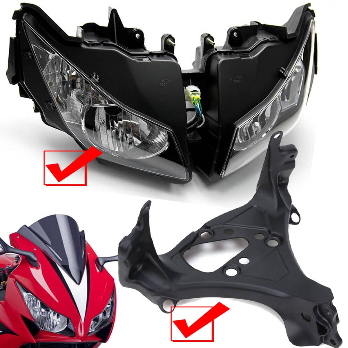 Bethesda Industrial Front Headlight & Fairing Stay Bracket Fit For Honda CBR1000RR 2012 2013-2016