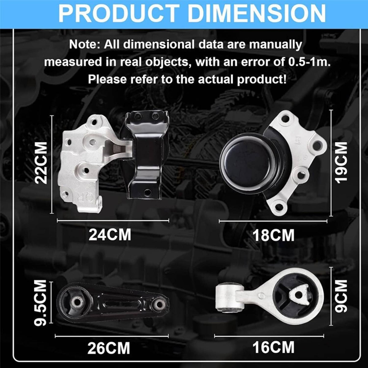 Bethesda Industrial 4Pcs Engine Motor & Trans Mount Set For 2008-2015 Nissan Rogue 2.5L L4 EMT9856