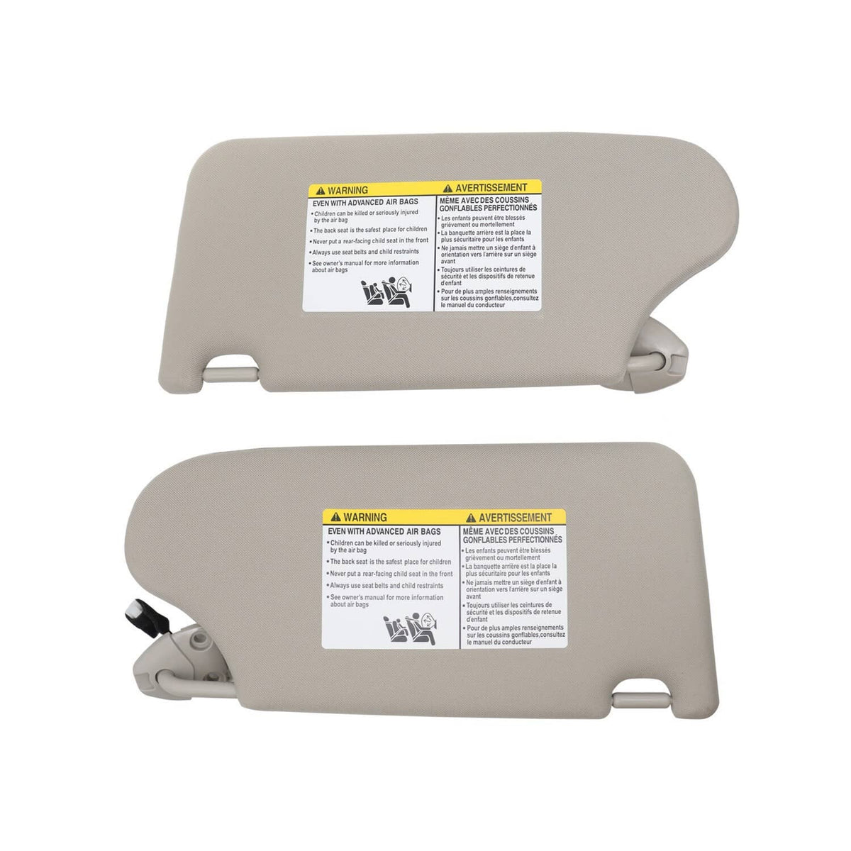 Bethesda Industrial New Pair Gray Sun Visors w/ Lighted Set For 2013-2018 Nissan Altima 2.5L 3.5L