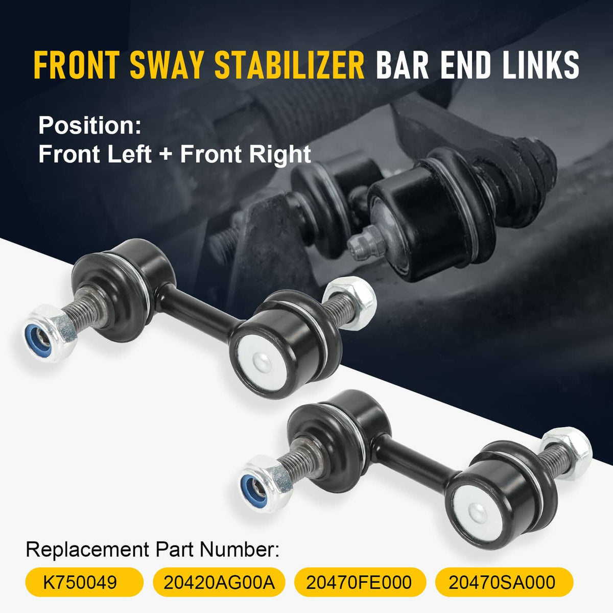 Bethesda Industrial 2pcs Front Sway Bar End Links Set Fit For 2002-2016 Subaru Impreza Sedan