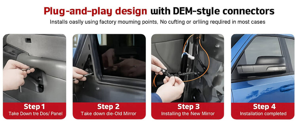 Bethesda Industrial Left Driver Side Mirror Heated Power Folding For 2019-2024 Ram 1500 68462769AB