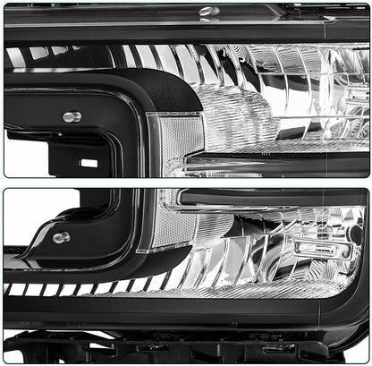 Bethesda Industrial Headlights For 2018-2020 Ford F150 Halogen Headlamps Black Clear  Right+Left